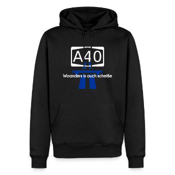 A40 motorway - Men’s Premium Organic Hoodie - black - Front - Nico (187cm)
