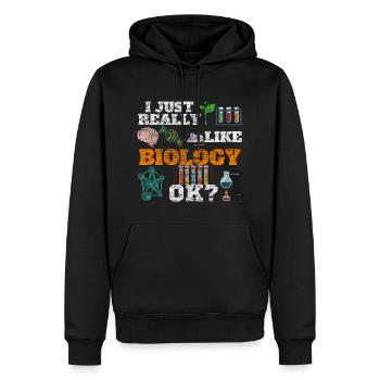 Biologie Biology Biologe Bio (Vintage) - Männer Premium Bio Hoodie - Schwarz - Vorne - Nico (187cm)