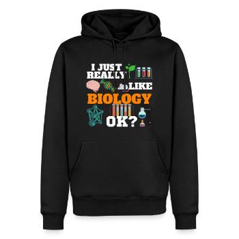 Biologie Biology Biologe Bio - Männer Premium Bio Hoodie - Schwarz - Vorne - Nico (187cm)