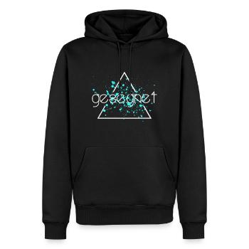 gesegnet - Männer Premium Bio Hoodie - Schwarz - Vorne - Nico (187cm)