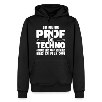 Je suis Prof de Techno Comme Une Prof Normale - Sweat à capuche Premium bio Homme - noir - Devant - Nico (187cm)