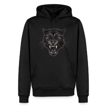 Panther - Männer Premium Bio Hoodie - Schwarz - Vorne - Nico (187cm)