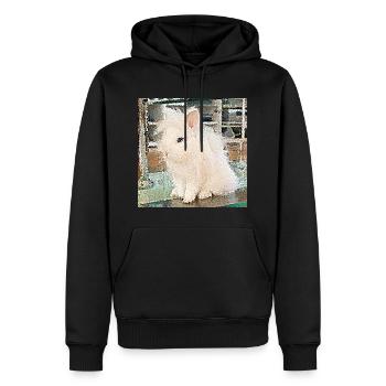 Un lapin adorable - Sweat à capuche Premium bio Homme - noir - Devant - Nico (187cm)