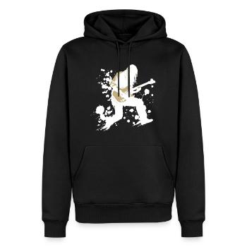 guitar player - Männer Premium Bio Hoodie - Schwarz - Vorne - Nico (187cm)