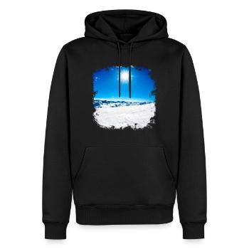 Winter Landscape Skiing Snowboard - Men’s Premium Organic Hoodie - black - Front - Nico (187cm)