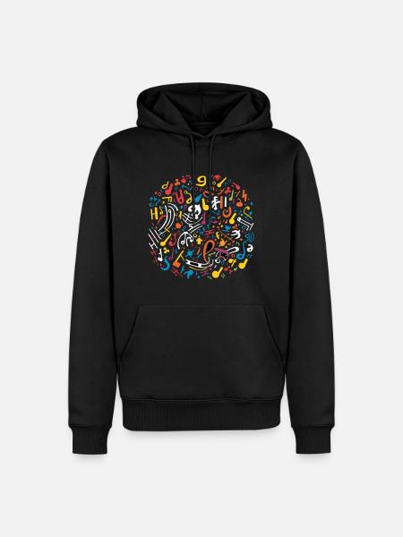 Musik - Männer Premium Bio Hoodie - Schwarz
