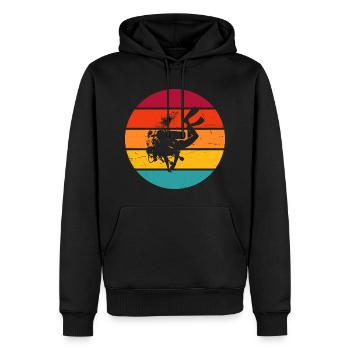 Plongeuse Femmes Plongeur Plongeur Plongeur Plongeur - Sweat à capuche Premium bio Homme - noir - Devant - Nico (187cm)