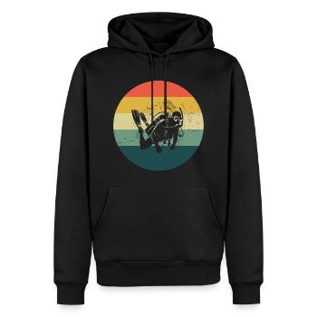Plongée sous-marine Hommes Plongée sous-marine femme Plongée sous-marine - Sweat à capuche Premium bio Homme - noir - Devant - Nico (187cm)
