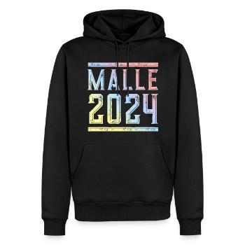 Malle 2024 Coloré - Sweat à capuche Premium bio Homme - noir - Devant - Nico (187cm)