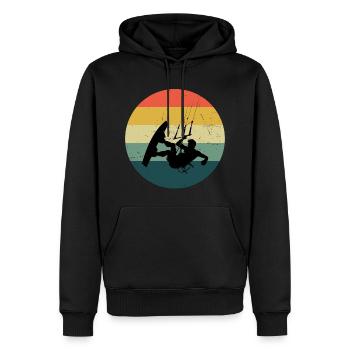 Kiting Hommes Femmes Kitesurf Kitesurfeurs - Sweat à capuche Premium bio Homme - noir - Devant - Nico (187cm)