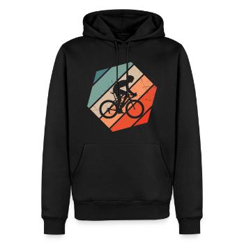 Vélo de route Vélo de route Cycliste de route Cyclisme sur route - Sweat à capuche Premium bio Homme - noir - Devant - Nico (187cm)