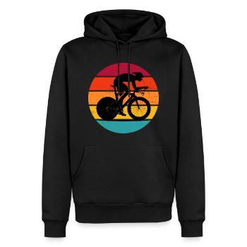 Vélo de route Cyclisme de route Vélo de route Femmes Hommes - Sweat à capuche Premium bio Homme - noir - Devant - Nico (187cm)