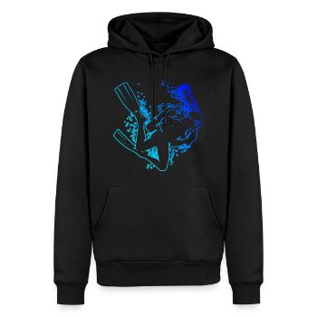 Plongée Femme Plongée Libre Plongée Plongée sous-marine - Sweat à capuche Premium bio Homme - noir - Devant - Nico (187cm)