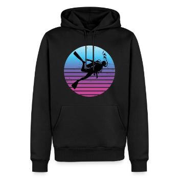 Diver Diver Hommes Scuba Diver Plongée sous-marine - Sweat à capuche Premium bio Homme - noir - Devant - Nico (187cm)