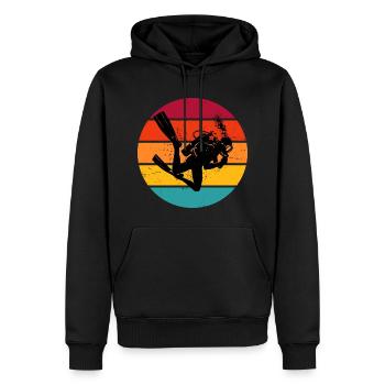 Plongée Libre Scuba Diver Homme - Sweat à capuche Premium bio Homme - noir - Devant - Nico (187cm)
