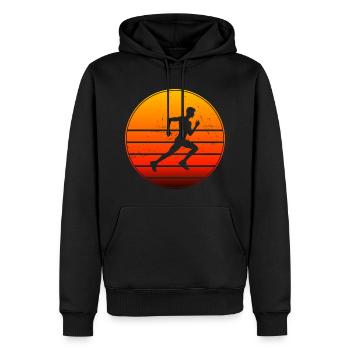 Jogging Course à pied Cross Country Course à pied - Sweat à capuche Premium bio Homme - noir - Devant - Nico (187cm)