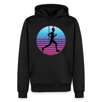 Rennen Laufen Cross Country Running Fitness - Männer Premium Bio Hoodie - Schwarz - Vorne - Nico (187cm)
