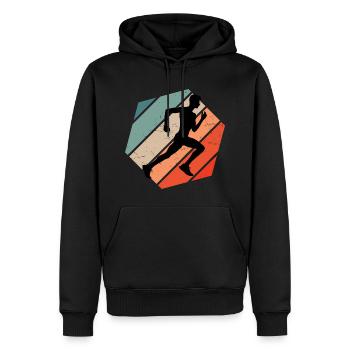 Cross Country Running Damen Joggen Fitness - Männer Premium Bio Hoodie - Schwarz - Vorne - Nico (187cm)