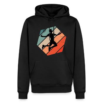 Badminton Femmes Badminton Hommes Joueurs de badminton - Sweat à capuche Premium bio Homme - noir - Devant - Nico (187cm)