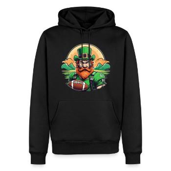 St. Patrick's Day Kleeblatt American Football - Männer Premium Bio Hoodie - Schwarz - Vorne - Nico (187cm)