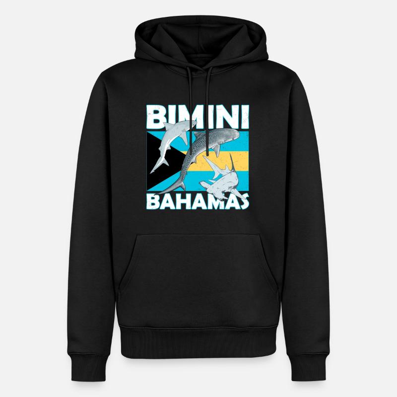 Bimini Drapeau des Bahamas - Sweat à capuche Premium bio Homme - noir