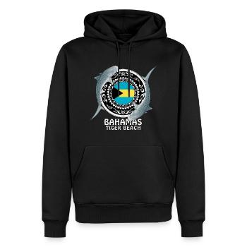Tiger Beach Bahamas - Männer Premium Bio Hoodie - Schwarz - Vorne - Nico (187cm)