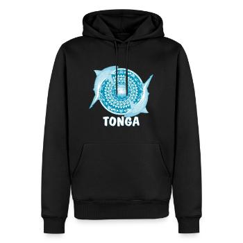 Tonga Bullenhai - Männer Premium Bio Hoodie - Schwarz - Vorne - Nico (187cm)