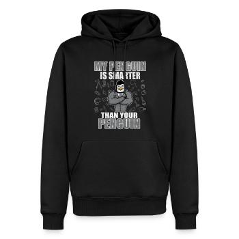 Éducation Penguin - Sweat à capuche Premium bio Homme - noir - Devant - Nico (187cm)