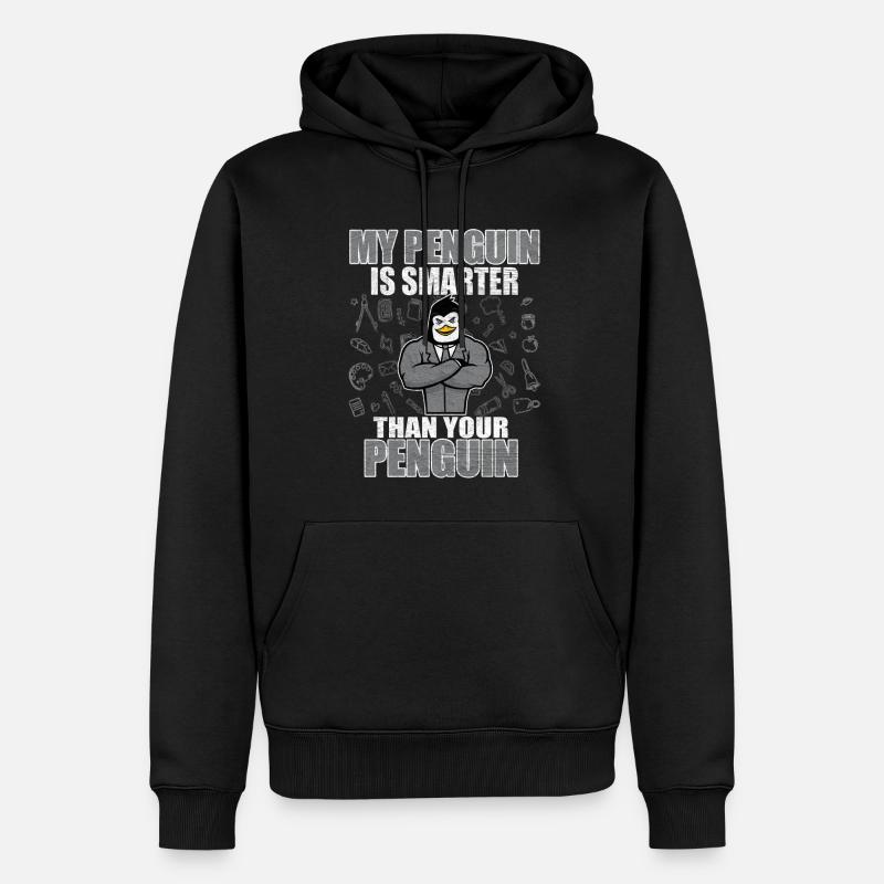 Pinguin Bildung - Männer Premium Bio Hoodie - Schwarz