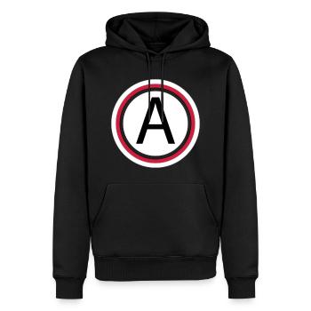Buchstabe A - Männer Premium Bio Hoodie - Schwarz - Vorne - Nico (187cm)