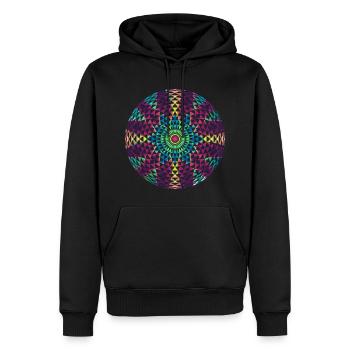 Mandala - Männer Premium Bio Hoodie - Schwarz - Vorne - Nico (187cm)