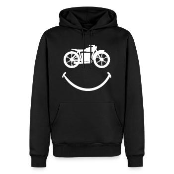 Motard Avec Le Sourire Pour Passionné De Motos - Sweat à capuche Premium bio Homme - noir - Devant - Nico (187cm)