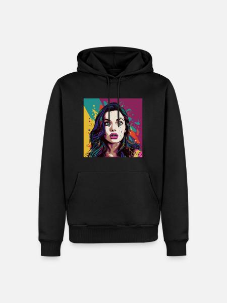 Pop Art Surprised Face - Men’s Premium Organic Hoodie - black
