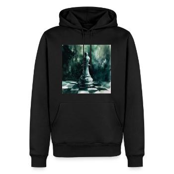 Turquoise Chess Bishop - Sweat à capuche Premium bio Homme - noir - Devant - Nico (187cm)