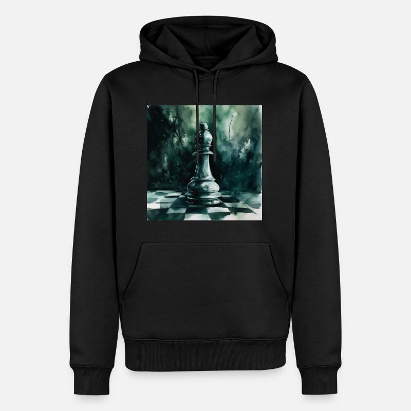 Türkiser Schachläufer - Männer Premium Bio Hoodie - Schwarz