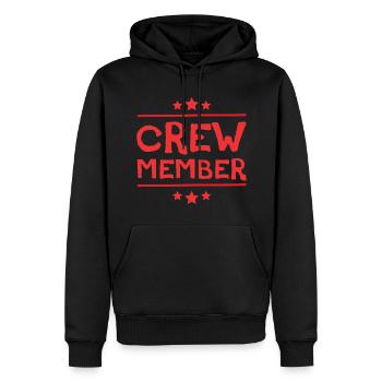Crew Mitglied - Männer Premium Bio Hoodie - Schwarz - Vorne - Nico (187cm)