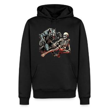 Gruseliges Halloween-partykostüm Werwolf Und - Sweat à capuche Premium bio Homme - noir - Devant - Nico (187cm)