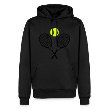 Tennis - Schläger und Tennisball 2 col - Männer Premium Bio Hoodie - Schwarz - Vorne - Nico (187cm)