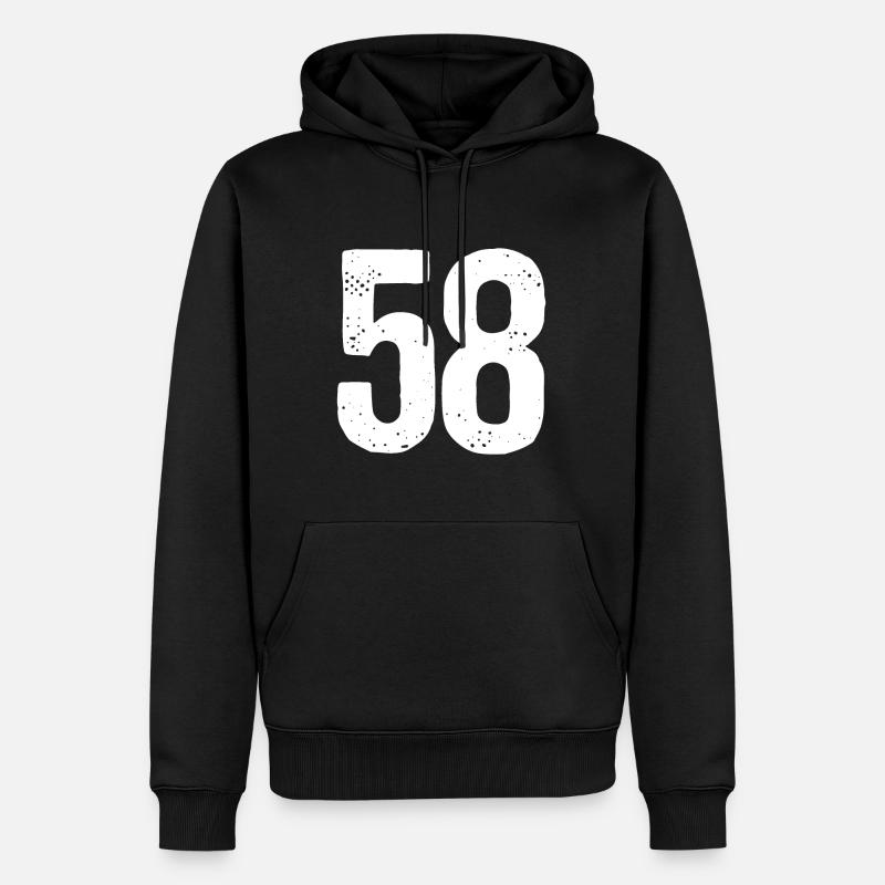 58 Numéros Blanc - Sweat à capuche Premium bio Homme - noir