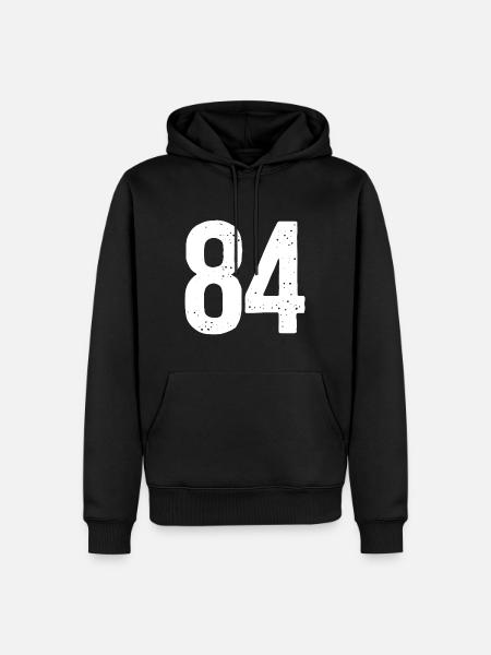 84 Numéros Blanc - Sweat à capuche Premium bio Homme - noir