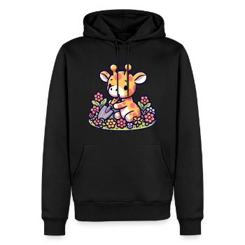 Girafe jardinage Tall Tales jardinier Tee - Sweat à capuche Premium bio Homme - noir - Devant - Nico (187cm)