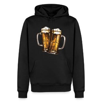 Bierkrug Bier Anstoßen - Männer Premium Bio Hoodie - Schwarz - Vorne - Nico (187cm)