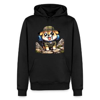 Chien Randonnée Aventure Chiot Vêtements - Sweat à capuche Premium bio Homme - noir - Devant - Nico (187cm)