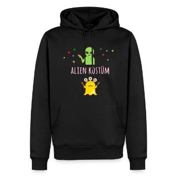 Costume D’Extraterrestre, Costume, Alien, Carnaval - Sweat à capuche Premium bio Homme - noir - Devant - Nico (187cm)