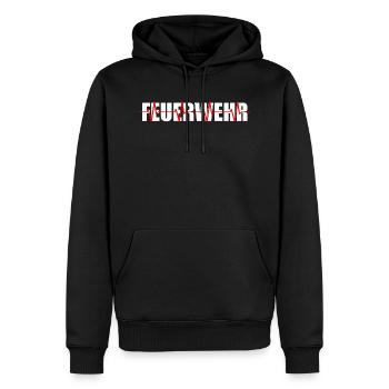 Pompiers - Sweat à capuche Premium bio Homme - noir - Devant - Nico (187cm)