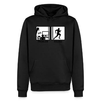 Running solves problems - Man - Sweat à capuche Premium bio Homme - noir - Devant - Nico (187cm)