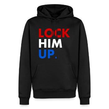 Lock him up - Männer Premium Bio Hoodie - Schwarz - Vorne - Nico (187cm)