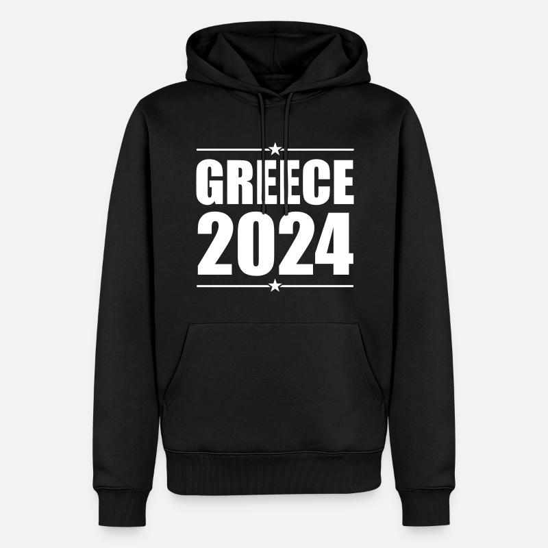 Grèce 2024 - Sweat à capuche Premium bio Homme - noir