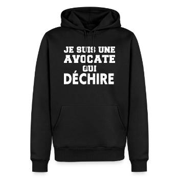 Je suis une avocate qui déchire - Sweat à capuche Premium bio Homme - noir - Devant - Nico (187cm)