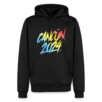 Cancun 2024 Colorful Holiday Team - Men’s Premium Organic Hoodie - black - Front - Nico (187cm)